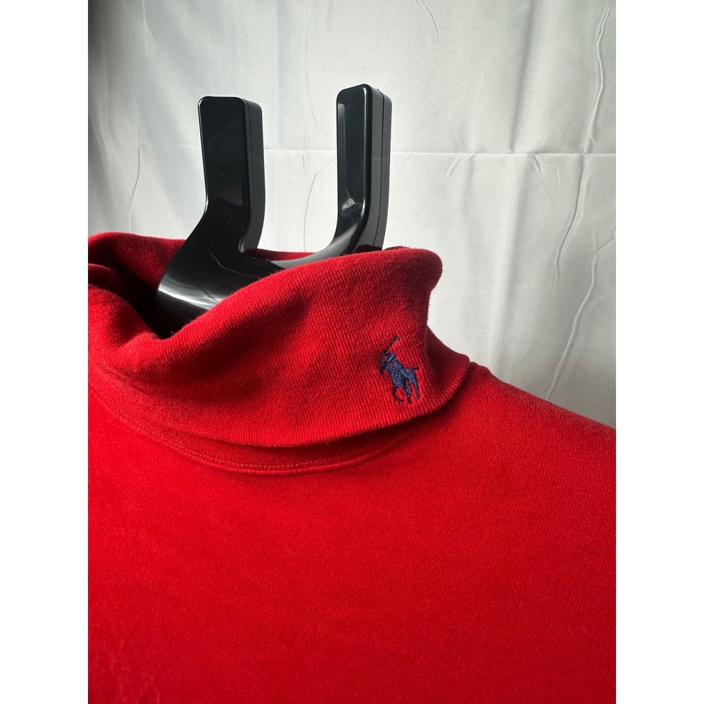 Polo Ralph Lauren Mens XXL Red Cotton Turtleneck Long Sleeve Pony Logo Shirt - Picture 2 of 6